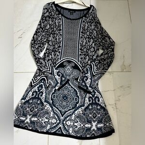 Black and White Patterned Dress